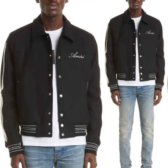 Amiri Bones Wool Bomber - Picture 1 of 5